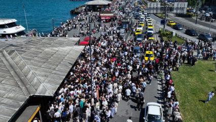 İstanbul'da bayram yoğunluğu! Vatandaşlar doldu taştı
