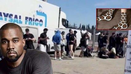 Kanye West &uuml;r&uuml;nleri i&ccedil;in 2,5 metrelik kuyruk! &Ccedil;orapları yok sattı 