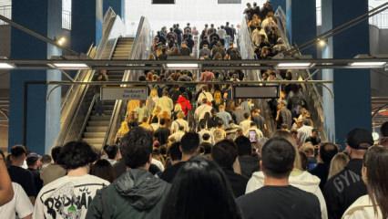 Kanye West'in İstanbul konseri &ouml;ncesi metroda izdiham yaşandı