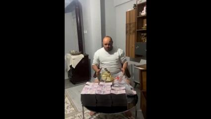 Kurbanlıklarını satan besici balya balya paralarla kameraların karşısına ge&ccedil;ti