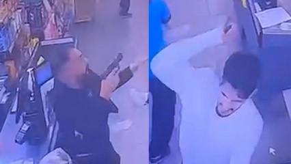 Markette &uuml;r&uuml;n değiştirme kavgası: Biri silah diğeri bı&ccedil;ak &ccedil;ekti