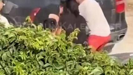 Muğla'da bayram trafiğinde tekme tokat kavga kamerada