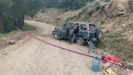 Aydın'da feci kaza: U&ccedil;uruma yuvarlanan cipte 1 kişi &ouml;ld&uuml;, 2 kişi ağır yaralandı