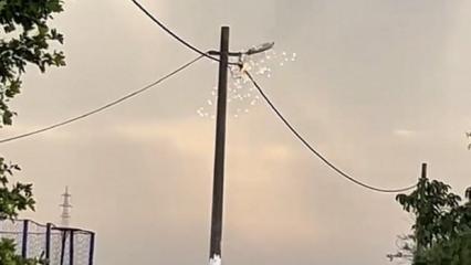 Bandırma'da elektrik hattında korku dolu anlar