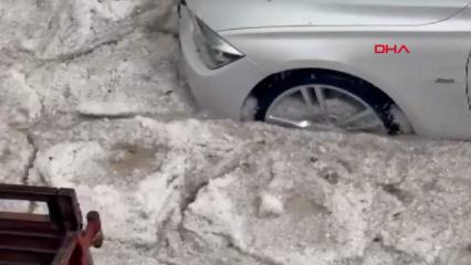 Ankara'da dolu ve sağanak hayatı durma noktasına getirdi!