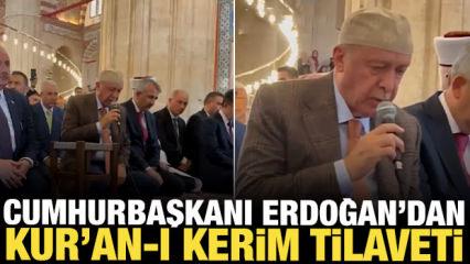 Cumhurbaşkanı Erdoğan'dan Selimiye Camii'nde Kur&rsquo;an-ı Kerim tilaveti
