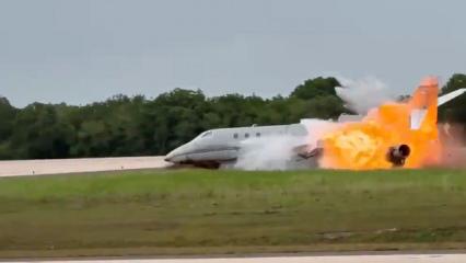 Dominik Cumhuriyeti'nde motoru arızalanan jet havalimanı yakınına d&uuml;şt&uuml;