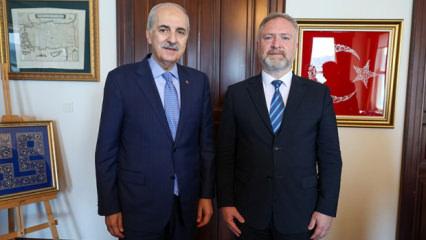 TBMM Başkanı Kurtulmuş, Galatasaray &Uuml;niversitesi Rekt&ouml;rl&uuml;ğ&uuml;n&uuml; ziyaret etti