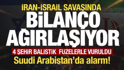 İran-İsrail savaşı son dakika! 3 şehir balistik f&uuml;zelerle vuruldu Suudi Arabistan'da alarm