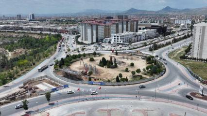 Konya Şehir Hastanesi tramvay hattında k&ouml;pr&uuml; &ccedil;alışmaları hız kesmiyor