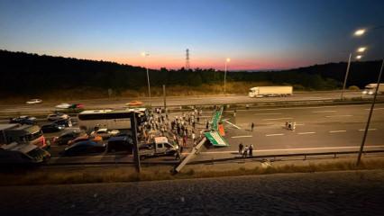 Kuzey Marmara Otoyolu'nun Anadolu istikameti trafiğe kapatıldı