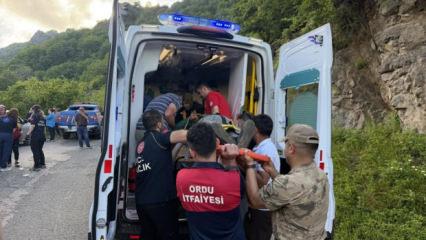 Ordu'da yolcu minib&uuml;s&uuml; u&ccedil;uruma yuvarlandı: 9 yaralı