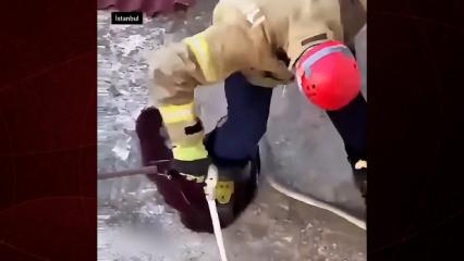 Pendik&rsquo;te garajda 1,5 metrelik yılan paniği: İtfaiye ekipleri yakalayıp doğaya bıraktı