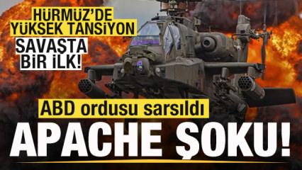 Savaşta bir ilk! H&uuml;rm&uuml;z'de y&uuml;ksek tansiyon! ABD ordusuna ait Apache d&uuml;şt&uuml;! 