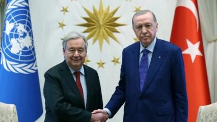 Cumhurbaşkanı Erdoğan, BM Genel Sekreteri Guterres ile g&ouml;r&uuml;şt&uuml;