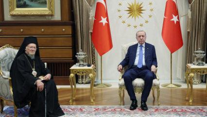 Erdoğan, Fener Rum Patriği ile g&ouml;r&uuml;şt&uuml;