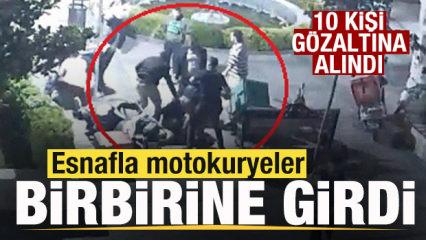 Esnafla motokuryeler birbirine girdi