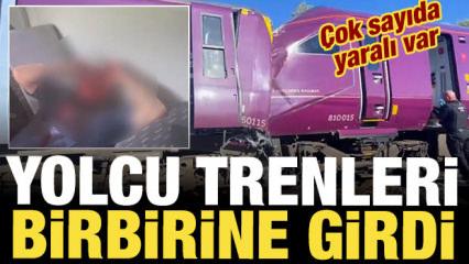 İngiltere'de iki yolcu treni birbirine girdi! &Ccedil;ok sayıda yarılı var