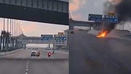 İskenderiye'de feci kaza: &Ccedil;arpışan motosikletler alev topuna d&ouml;nd&uuml;