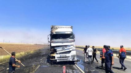 Mardin'de seyir halindeki tırda &ccedil;ıkan yangın s&ouml;nd&uuml;r&uuml;ld&uuml;
