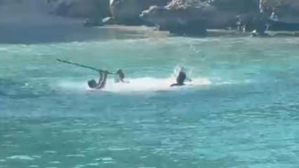 Silifke'de denizde sopalı kavga! Bakan G&uuml;rlek'ten a&ccedil;ıklama geldi