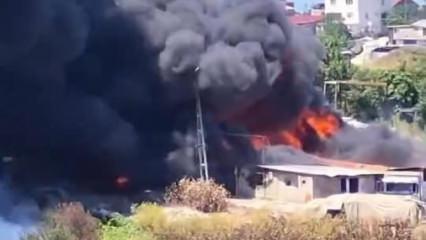 Sultangazi'de korkutan yangın! Kara duman &ccedil;evre il&ccedil;elerden g&ouml;r&uuml;ld&uuml; 