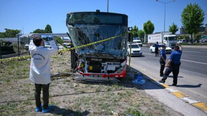 Ankara'da bir kişi hayatını kaybetmişti! EGO otob&uuml;s&uuml;n&uuml;n feci kazası kamerada