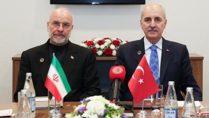 TBMM Başkanı Kurtulmuş, İran İslami Danışma Meclisi Başkanı Ghalibaf ile g&ouml;r&uuml;şt&uuml;