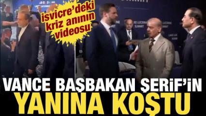 İsvi&ccedil;re&rsquo;deki kriz anının videosu! Vance, Pakistan Başbakanının yanına koştu