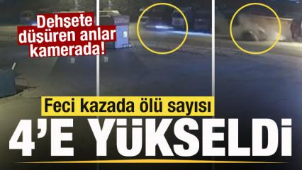 Otomobilin kamyona &ccedil;arptığı feci kaza kamerada: 4 &ouml;l&uuml;