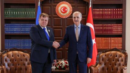 TBMM Başkanı Kurtulmuş, Estonya Parlamentosu Başkanı Hussar ile g&ouml;r&uuml;şt&uuml;