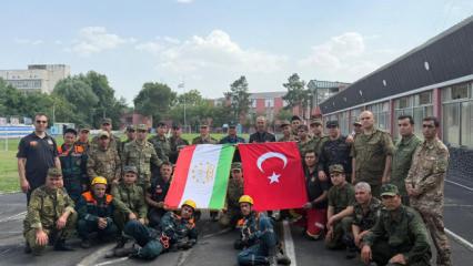 Konya B&uuml;y&uuml;kşehir'den Tacikistan'da y&uuml;ksek katlı yapılara m&uuml;dahale eğitimi 