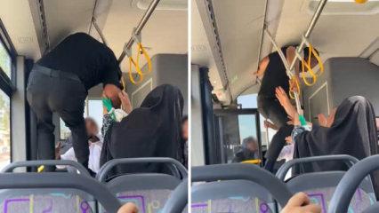 Adıyaman'da otob&uuml;ste tekmeli, yumruklu kavga kamerada