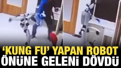  Endonezya'da 'Kung Fu' yapan insansı robot &ouml;n&uuml;ne geleni d&ouml;vd&uuml;