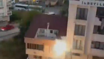 Arnavutk&ouml;y'de elektrik direğinde yaşanan patlamalar paniğe neden oldu