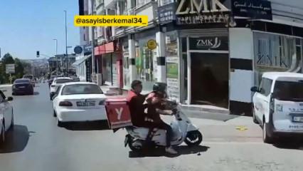 Ateş a&ccedil;ıldı, durmadı: Motokuryenin arkasına binen polis ş&uuml;pheliyi b&ouml;yle kovaladı!
