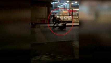 Taksicilerin durak anlaşmazlığı kavgası kamerada