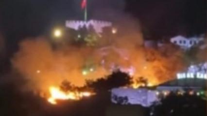 Ankara Kalesi yakınında korkutan yangın!