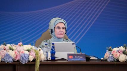 Emine Erdoğan'dan NATO Zirvesi'nde &ccedil;ocukların dijital g&uuml;venliği &ccedil;ağrısı