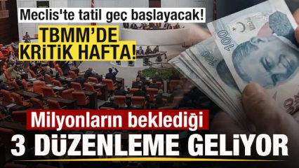 Kritik hafta! Meclis'te tatil ge&ccedil; başlayacak! Milyonların beklediği &uuml;&ccedil; d&uuml;zenleme geliyor