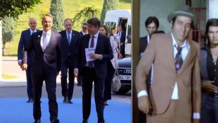 Mi&ccedil;otakis'in y&uuml;r&uuml;y&uuml;ş&uuml; sosyal medyada dikkat &ccedil;ekti: Sahte kabadayı!