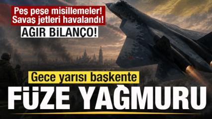 Peş peşe misillemeler! Savaş jetleri havalandı! Gece yarısı başkente f&uuml;ze yağmuru