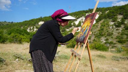 Sa&ccedil;ından fır&ccedil;a, k&ouml;m&uuml;rden boya yaptı! Ankara'nın "Şalvarlı Picasso"sundan ezber bozan azim