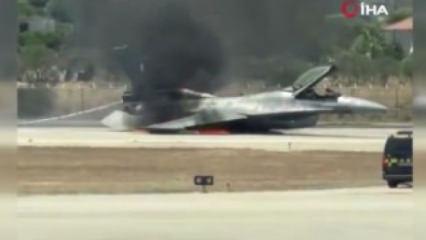 Yunan F-16'sı alev aldı