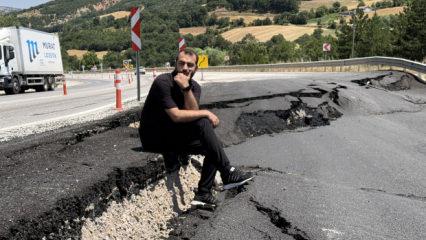 İki ili birbirine bağlayan yolda korkutan manzara: Kara yolu par&ccedil;alandı!