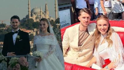 İsmail Y&uuml;ksek ve Esin Matraş evlendi! &Uuml;nl&uuml; isimler ve futbolcular d&uuml;ğ&uuml;ne akın etti