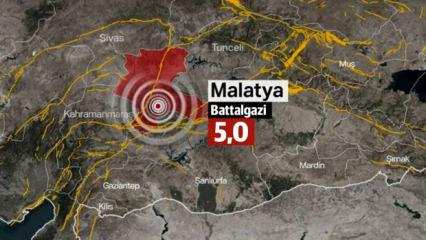 Malatya'da 5 b&uuml;y&uuml;kl&uuml;ğ&uuml;nde deprem