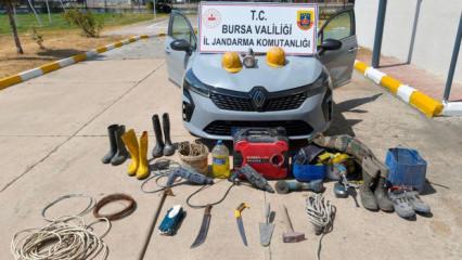 Bursa'da 35 metrelik t&uuml;nelde ka&ccedil;ak kazı yapan 5 ş&uuml;pheli yakalandı