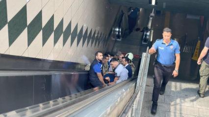 Gayrettepe Metro istasyonunda panik anları: Raylara d&uuml;şt&uuml;!