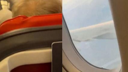 G&ouml;ky&uuml;z&uuml;nde dehşet anları: Fırtınaya yakalanan u&ccedil;akta b&uuml;y&uuml;k panik!